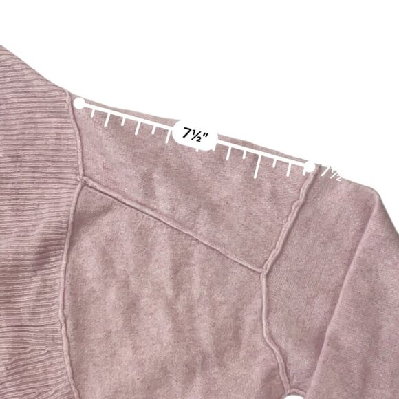 Free People Light Pink Shrug Sweater 100% Cashmere Size L - Picture 5 of 10